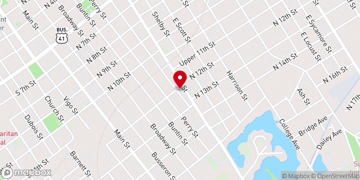 Map showing location of Second Baptist Church