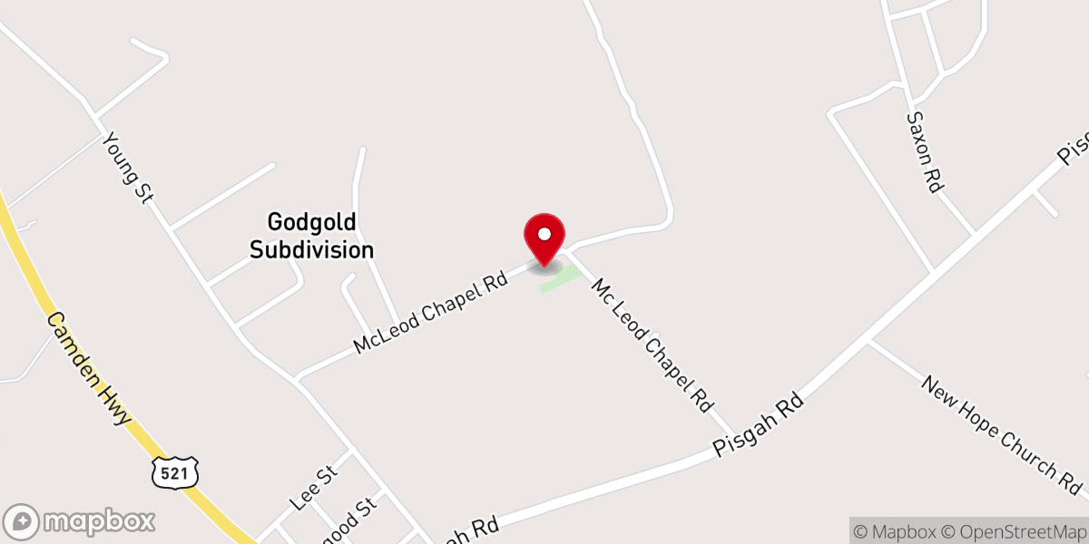 Map showing location of McLeod Chapel Church