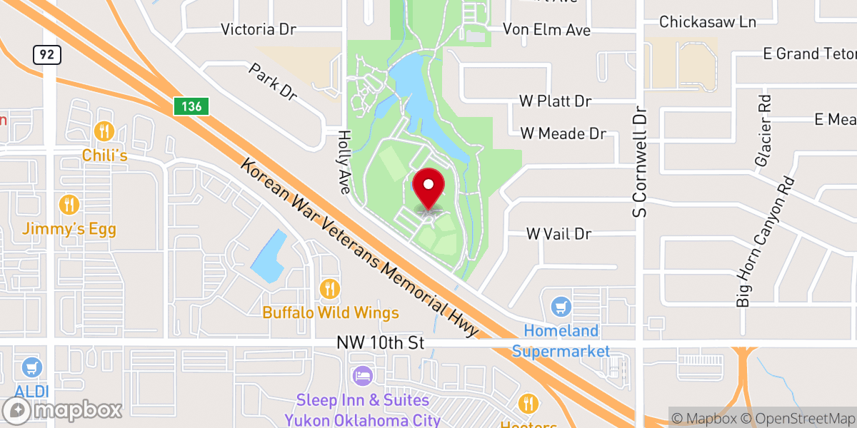 Map showing location of Yukon Community Center