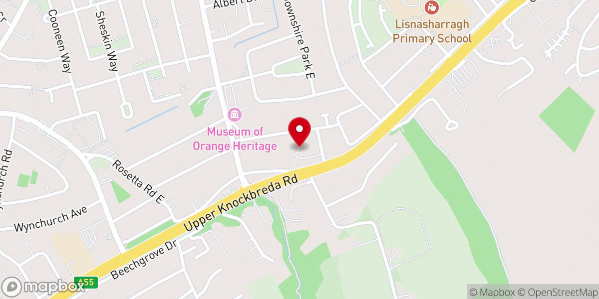 Map showing location of St Finnian's Church of Ireland