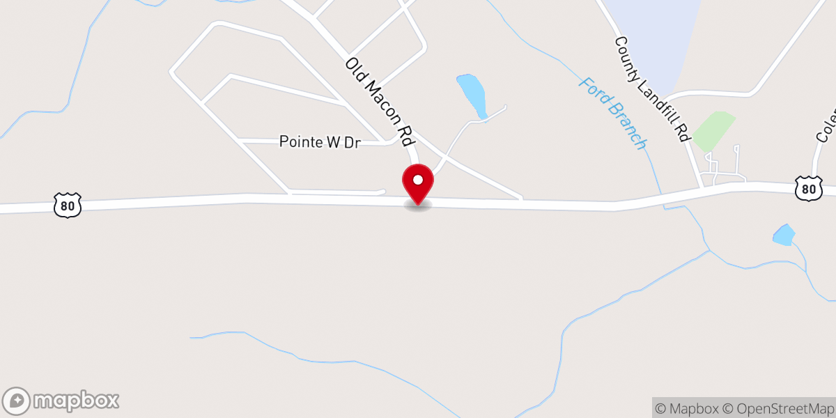 Map showing location of Sandy Ford Baptist Church