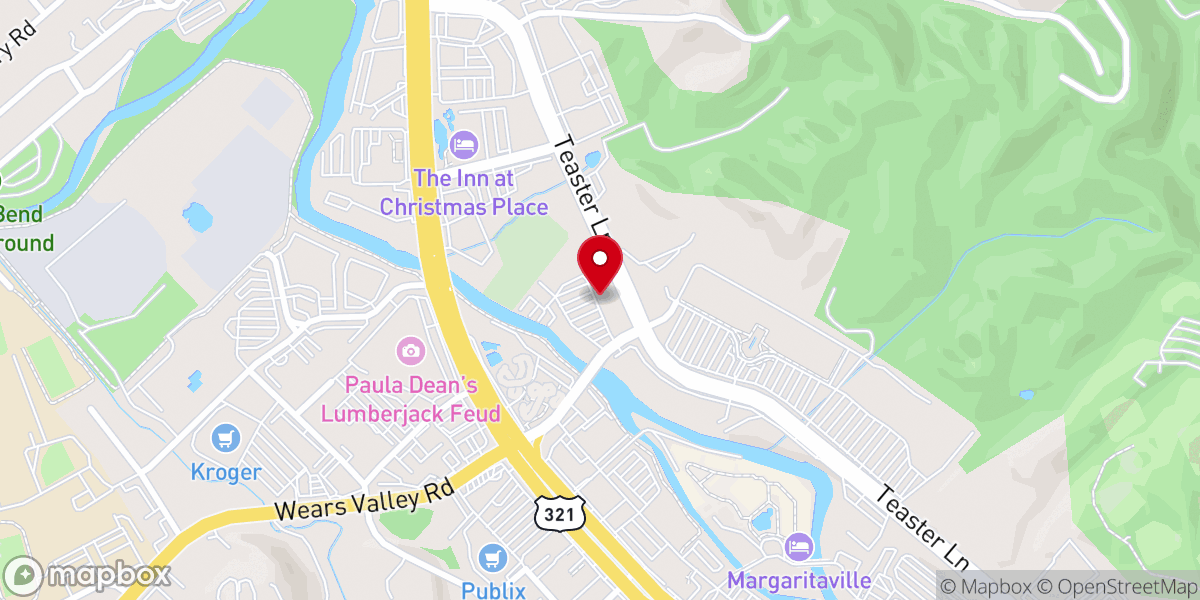 Map showing location of Tennessee Bible Museum