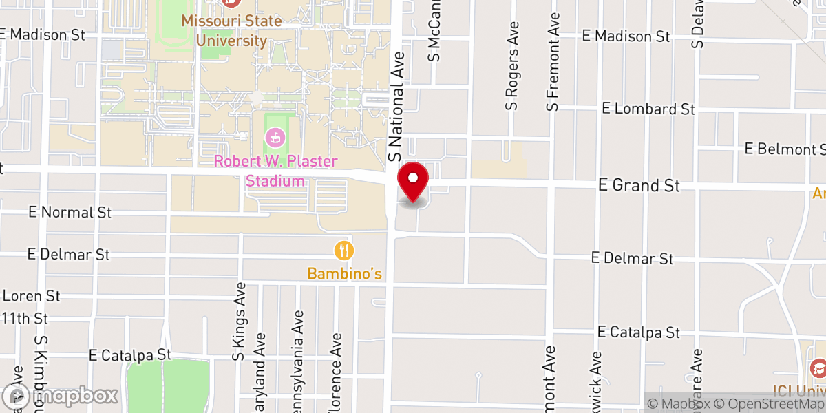 Map showing location of University Heights Baptist Church