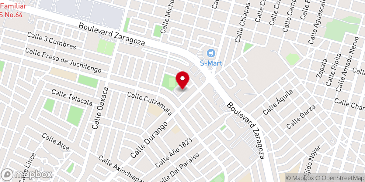 Map showing location of Parroquia Santos Mártires Mexicanos