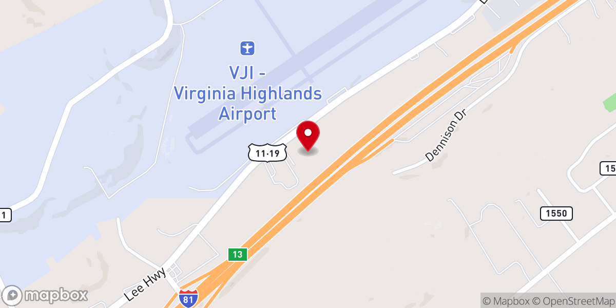Map showing location of Abingdon Presbyterian Church