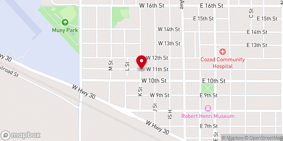 Map showing location of Primitive Baptist Church
