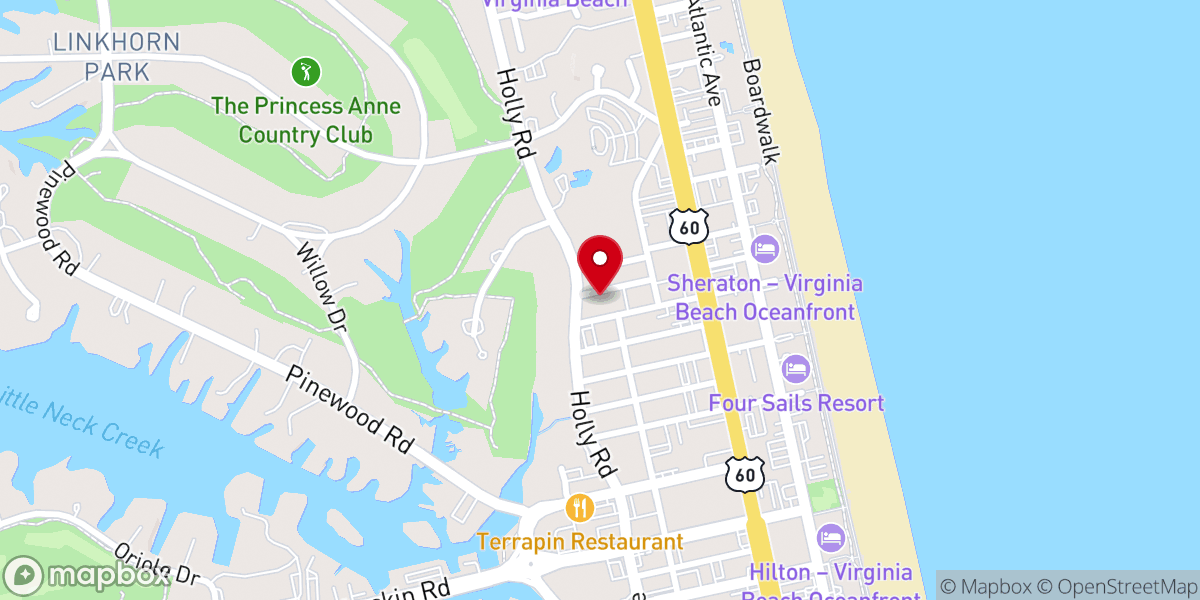 Map showing location of Trinity Church Oceanfront