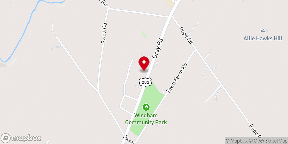 Map showing location of Windham Friends Meeting
