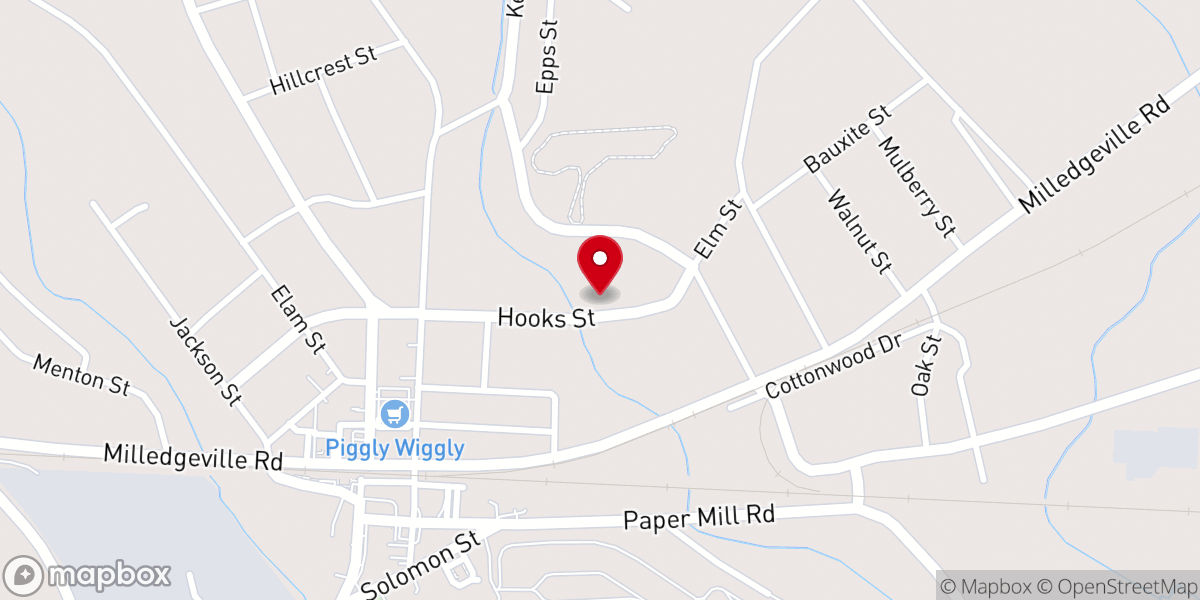 Map showing location of Shiloh First Baptist Church