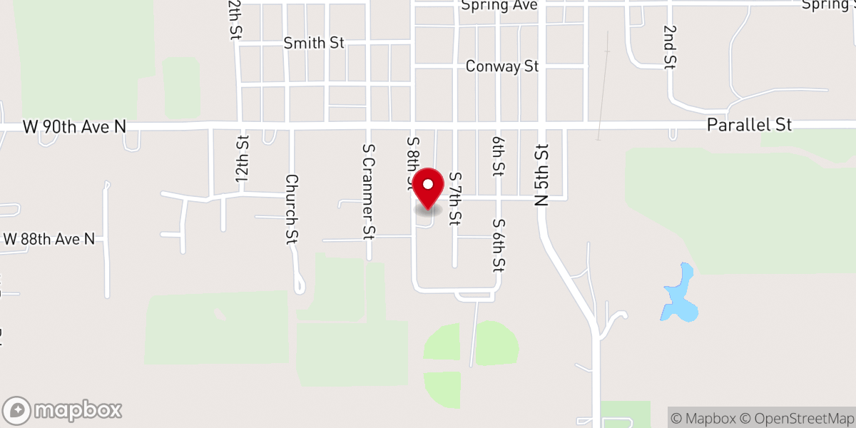 Map showing location of Conway Springs Methodist Church