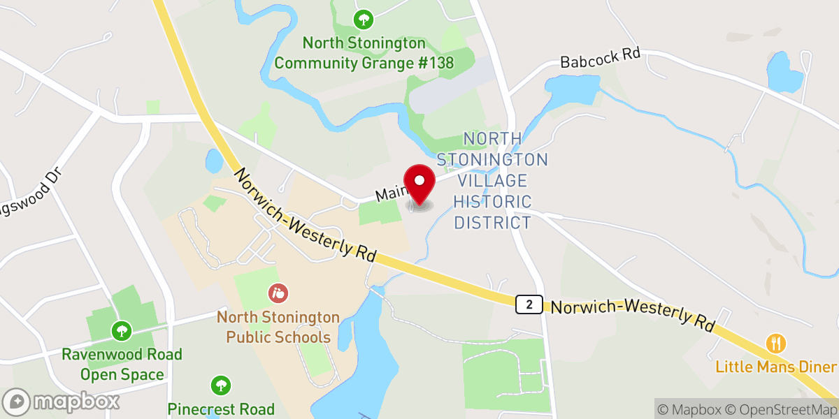 Map showing location of Congregational Church of North Stonington