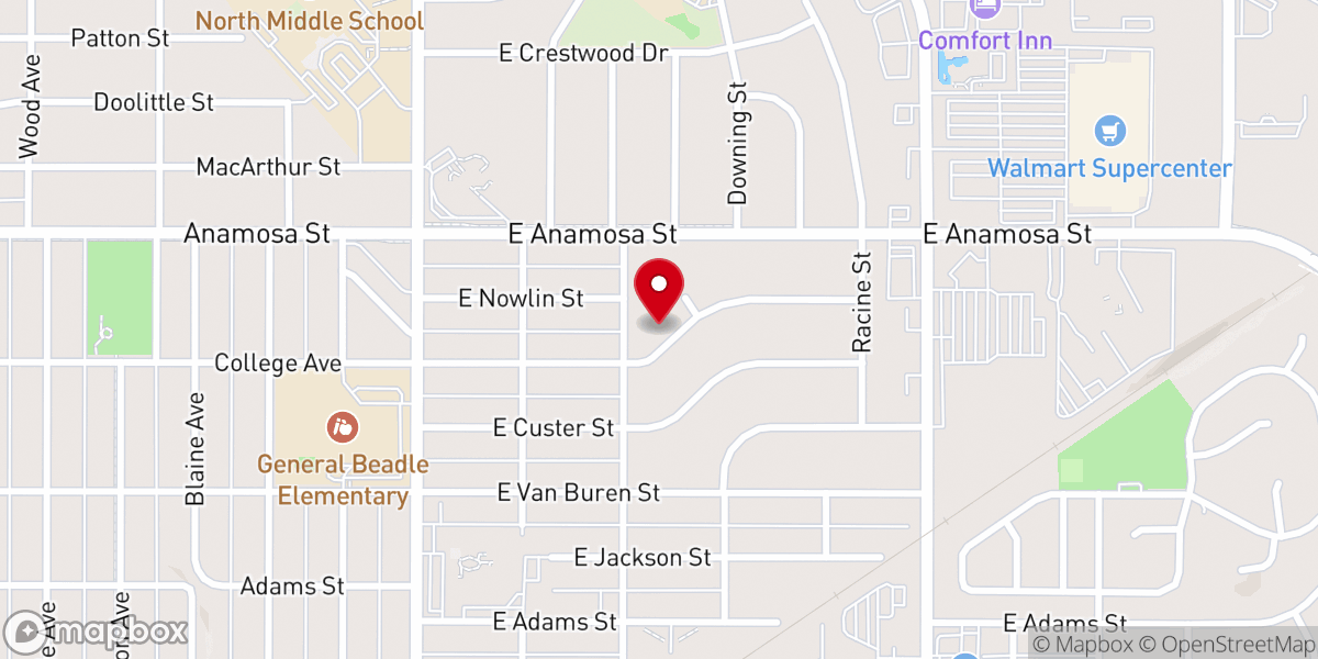 Map showing location of Knollwood Heights United Methodist Church
