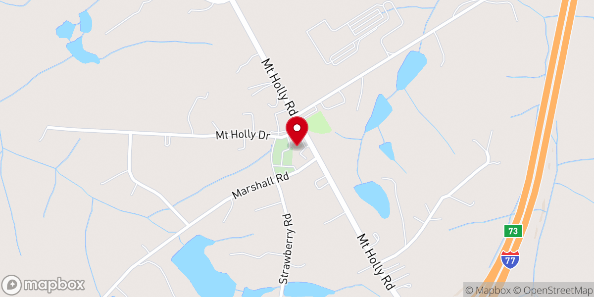 Map showing location of Mt Holly Methodist Church