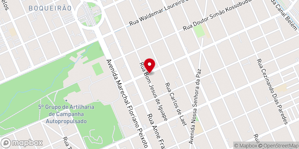 Map showing location of Igreja Batista do Boqueirao
