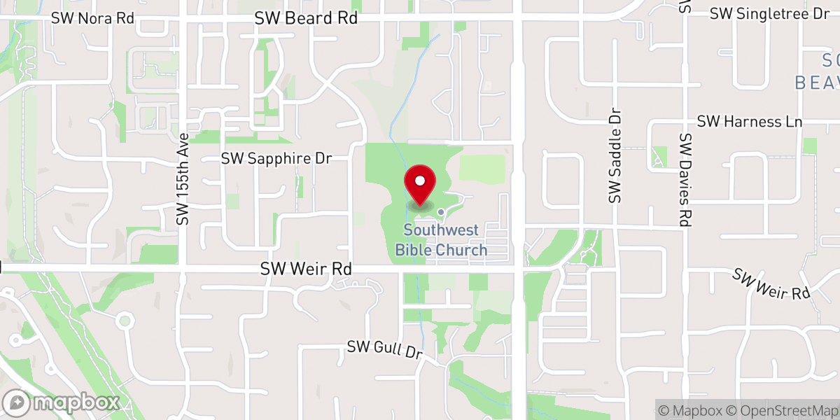 Map showing location of Southwest Bible Church