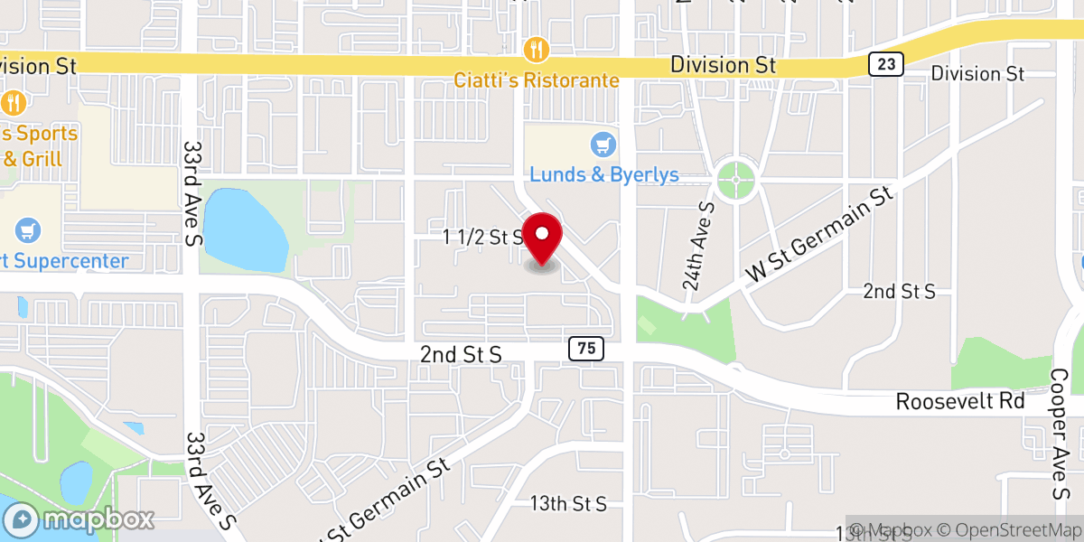 Map showing location of Catholic Charities Emergency Services