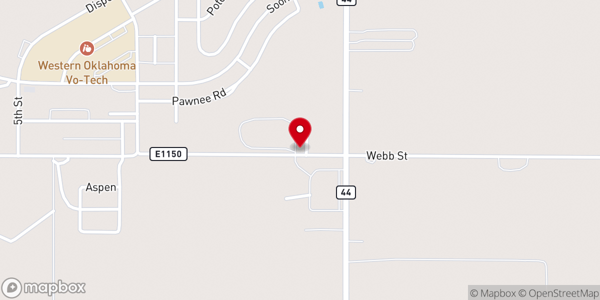 Map showing location of Living Waters Assembly of God