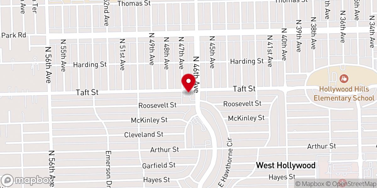 Map showing location of Hollywood Hills Alliance Church