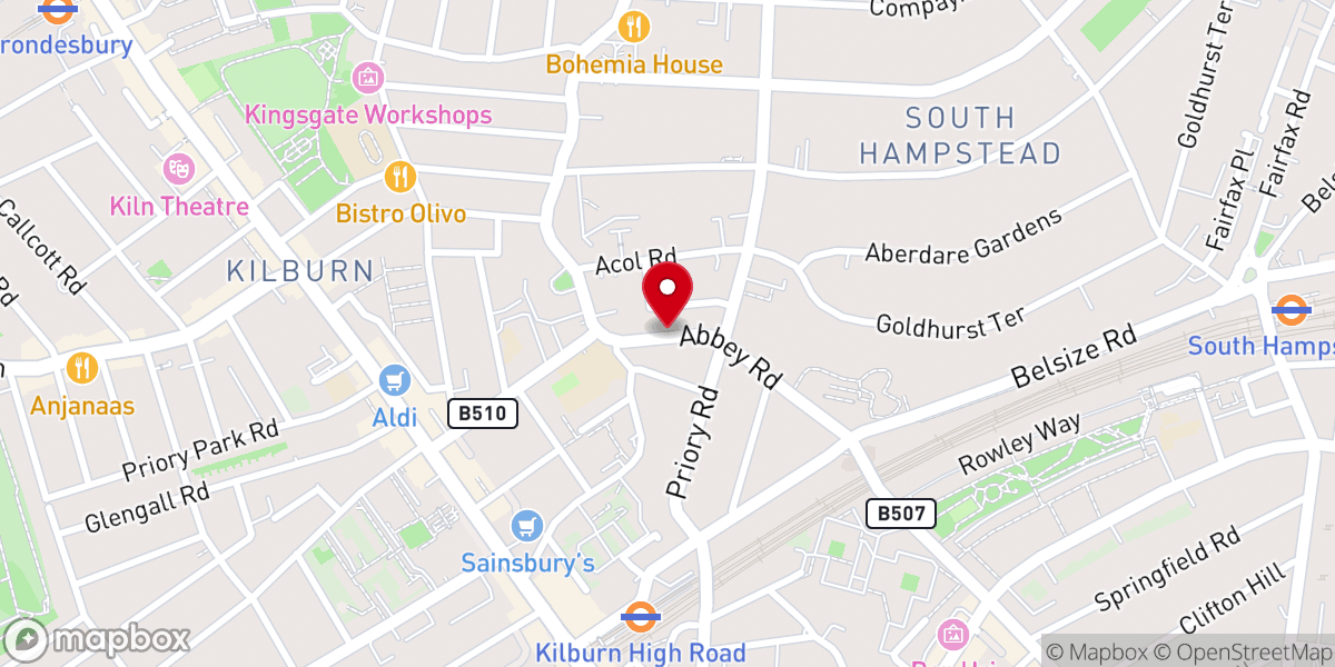Map showing location of Priory Road South Hampstead (Stop G)