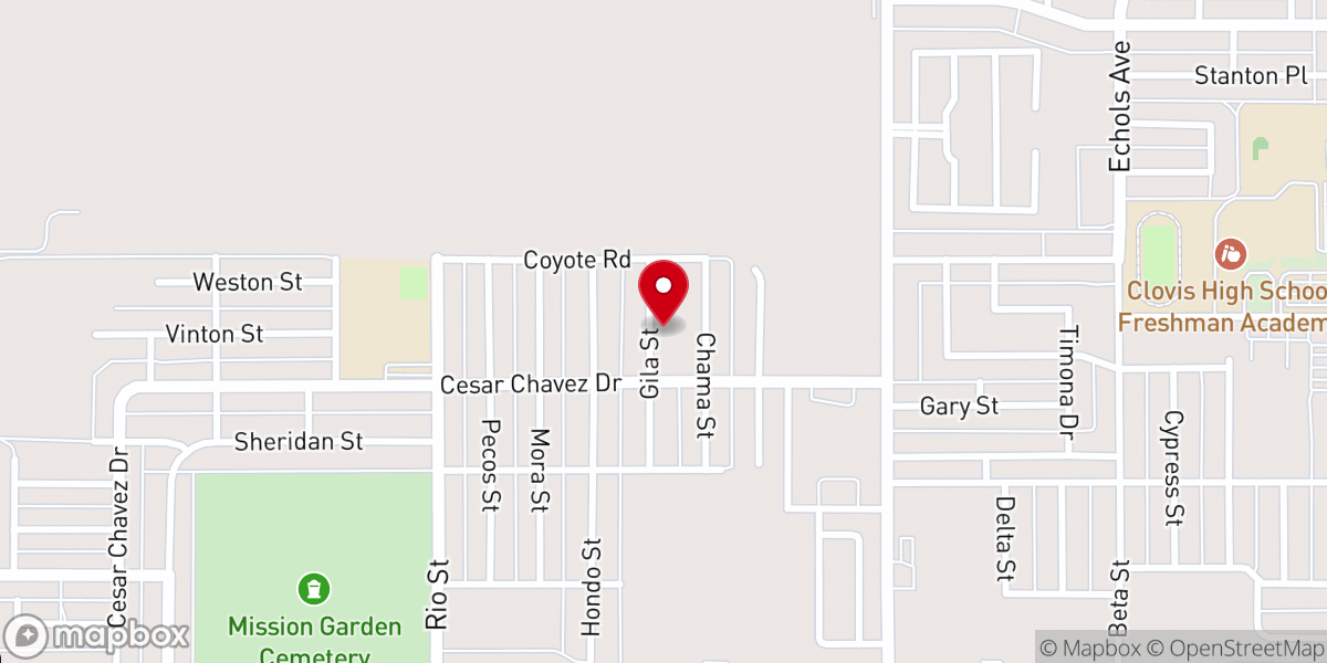 Map showing location of St Johns Baptist Church