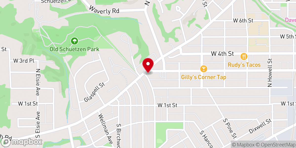 Map showing location of St. Mark Lutheran Church