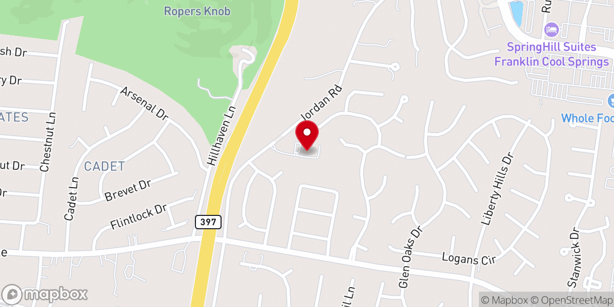 Map showing location of Franklin Community of Faith