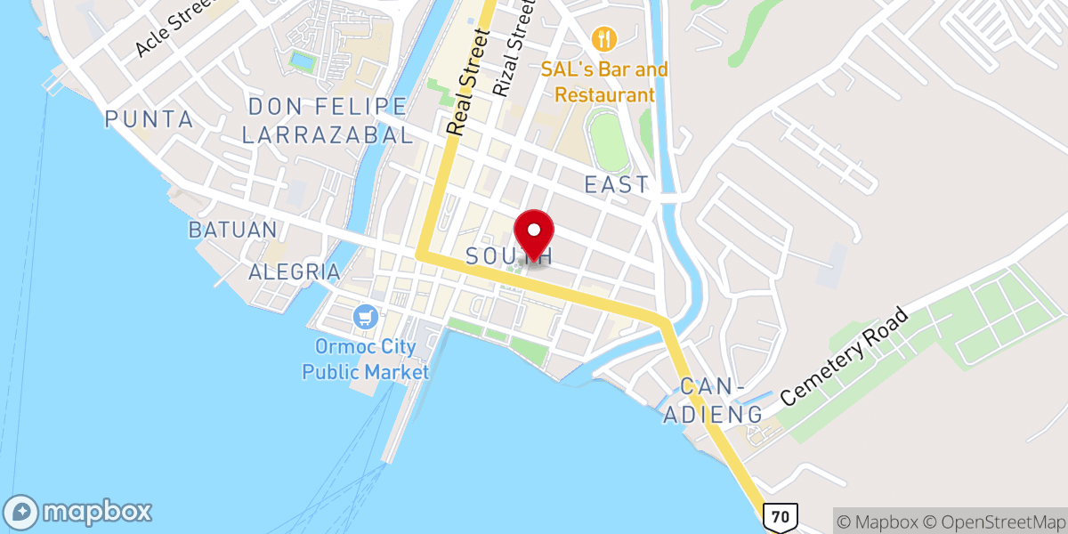 Map showing location of Saints Peter and Paul Parish