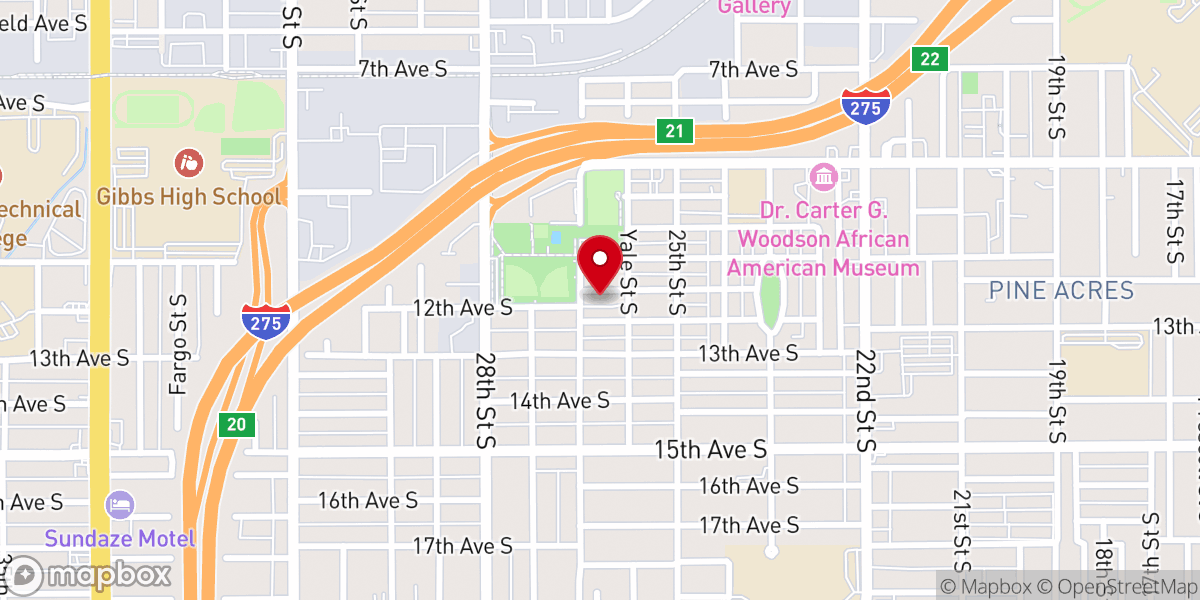 Map showing location of Gethsemane Missionary Baptist
