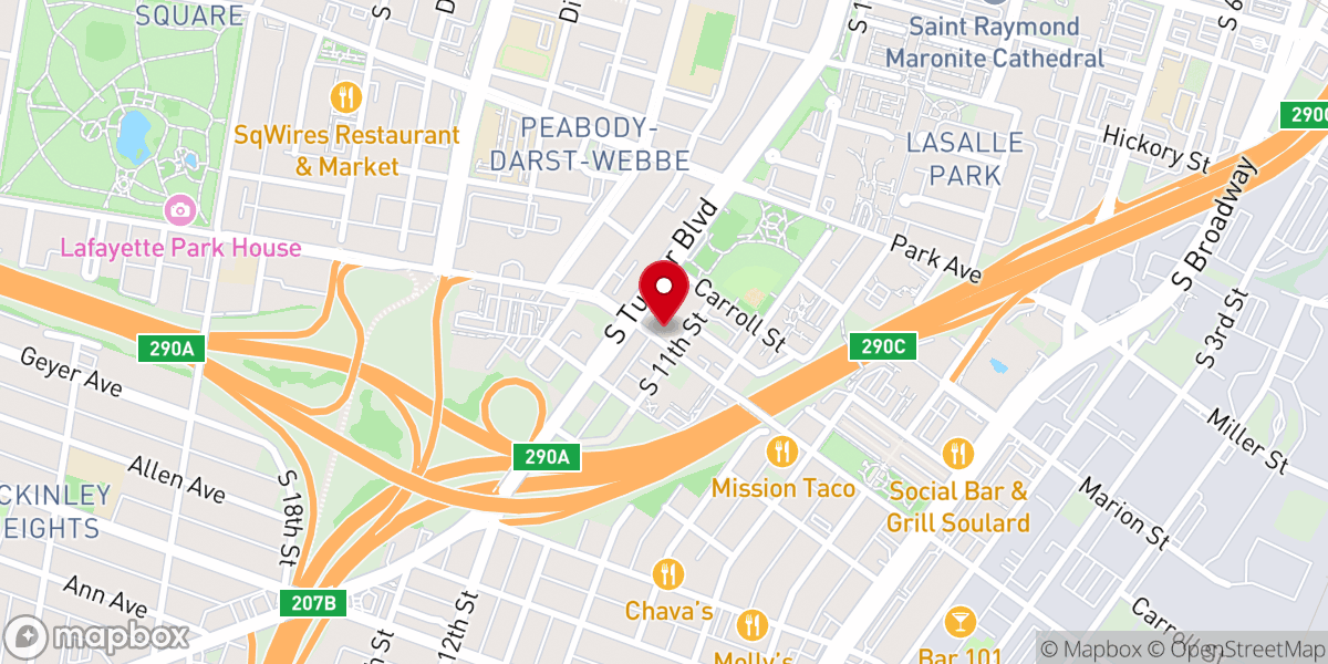 Map showing location of Saint John Nepomuk Catholic Church