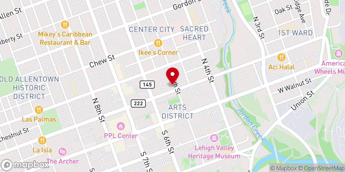 Map showing location of Grace Episcopal Church