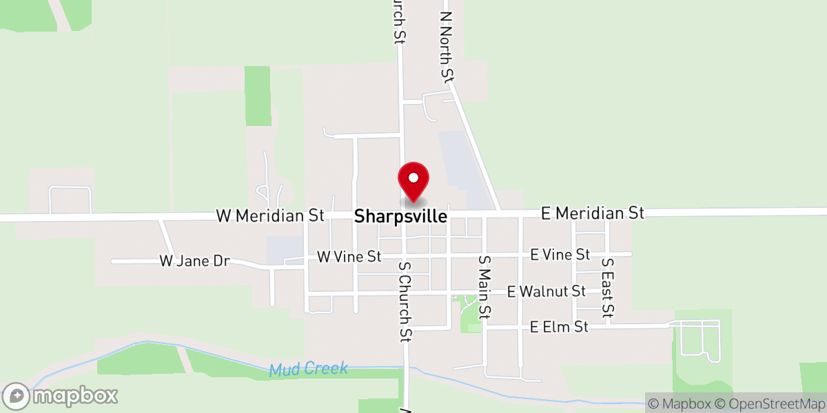 Map showing location of Sharpsville United Methodist