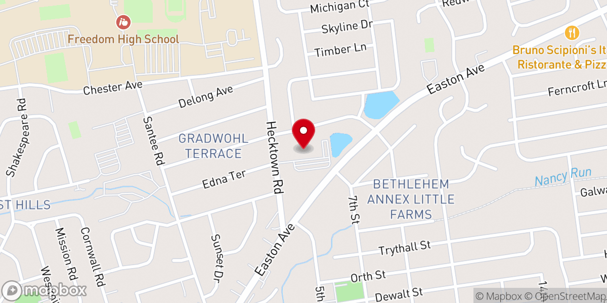 Map showing location of Ebenezer Bible Fellowship Church