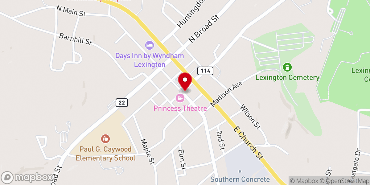 Map showing location of Gods Gathering Community Church