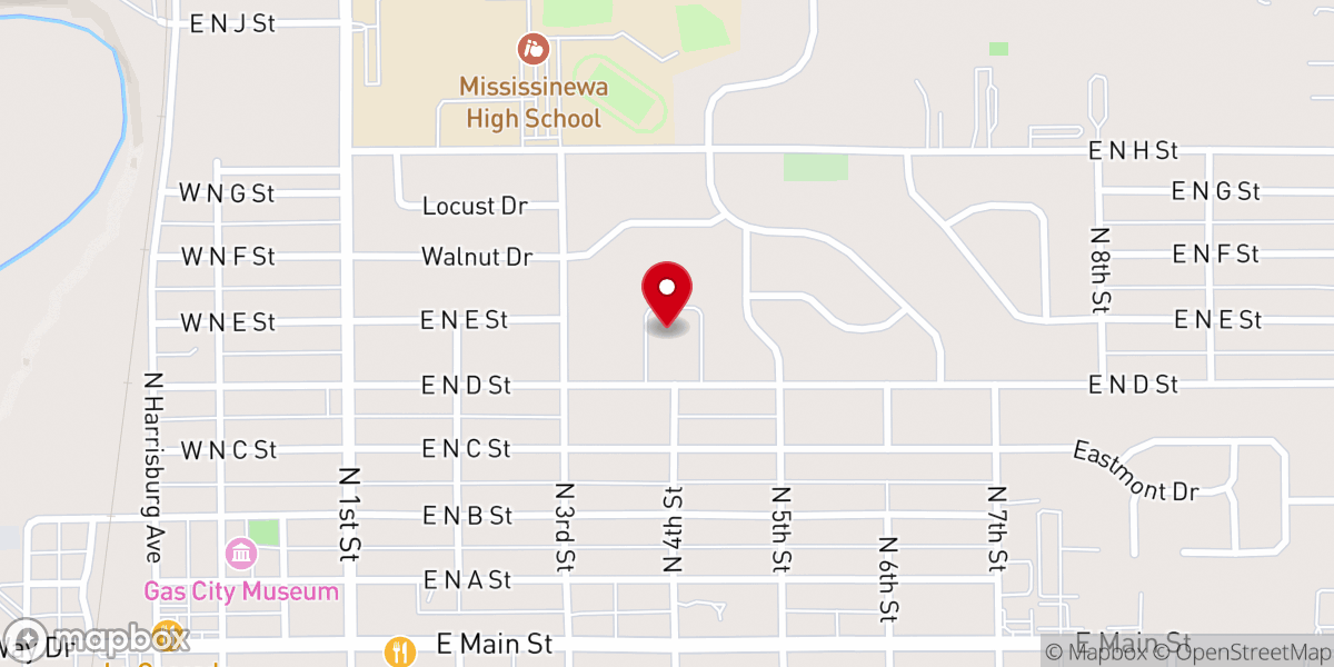 Map showing location of First Christian Church