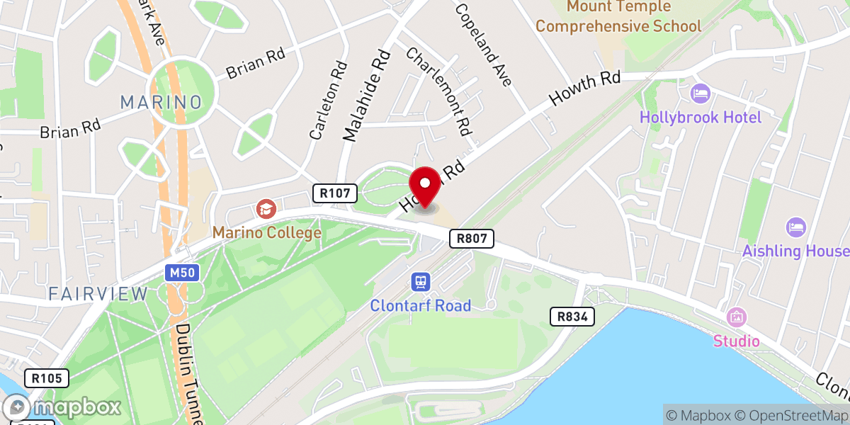 Map showing location of Clontarf & Scots Presbyterian Church