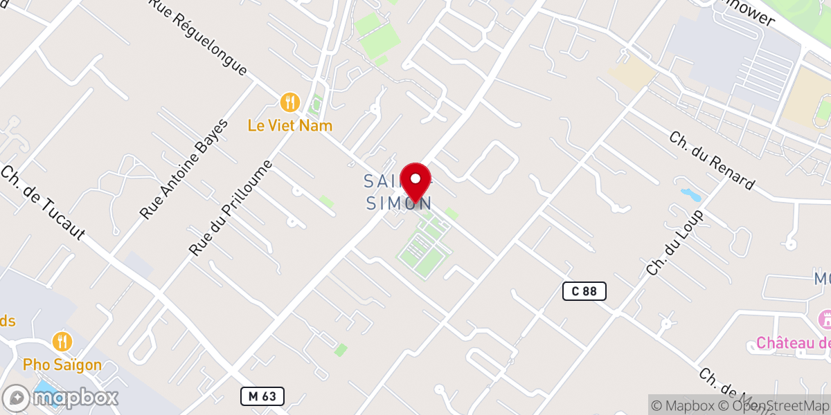 Map showing location of Église Saint-Simon de Toulouse