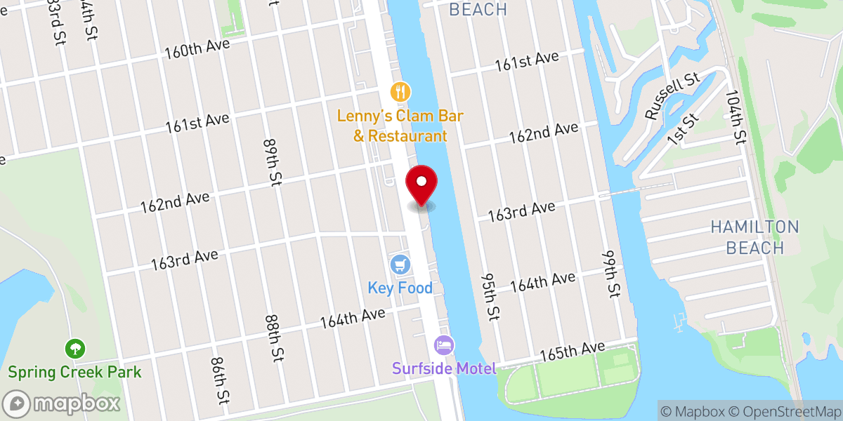 Map showing location of Russo's On The Bay