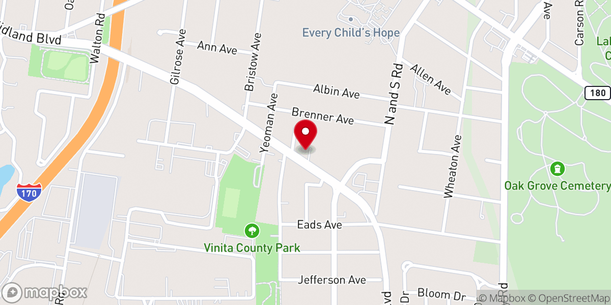 Map showing location of Glad Tidings Assembly of God