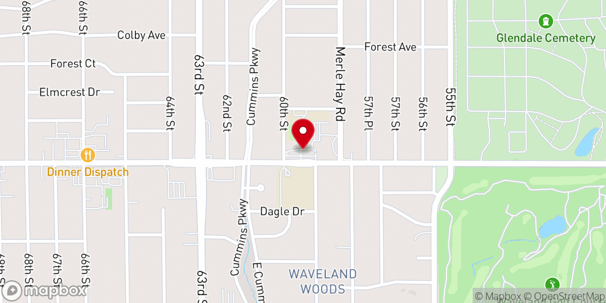 Map showing location of St Theresa Catholic Church