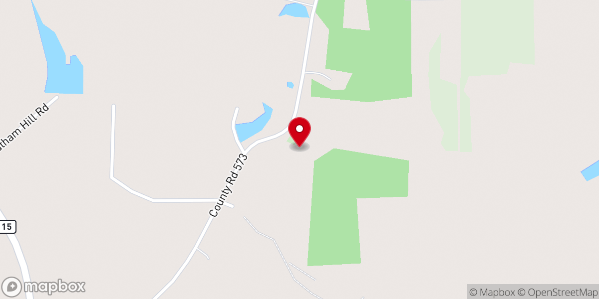 Map showing location of Cedar Hill Church