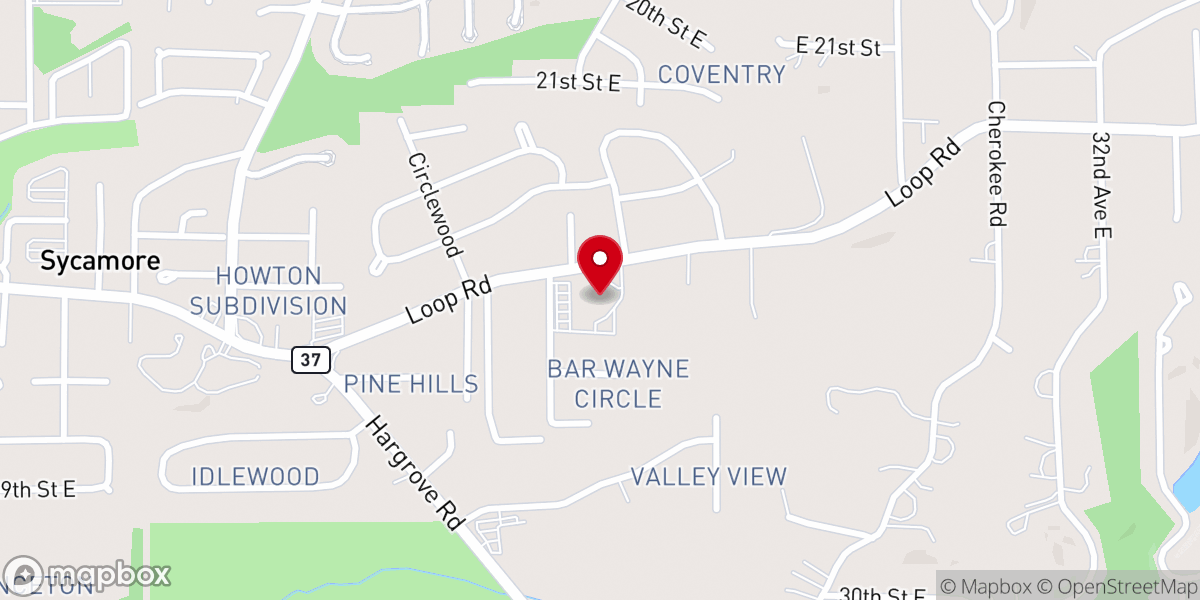 Map showing location of Circlewood Baptist Church