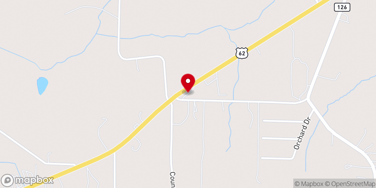 Map showing location of Hopewell Baptist Church