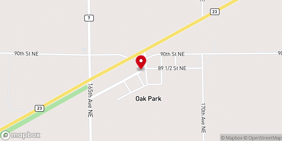 Map showing location of OA Chapel