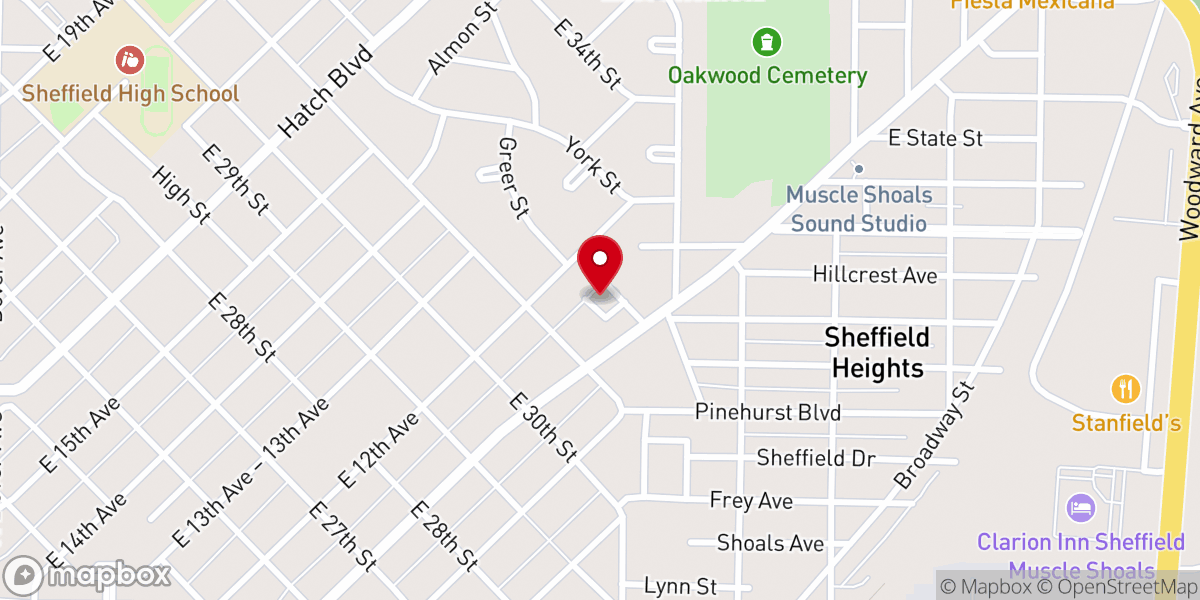 Map showing location of Shoals Church of the Way