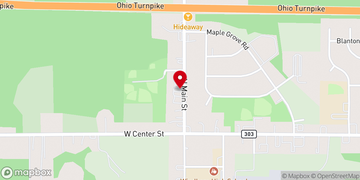 Map showing location of United Church of Christ