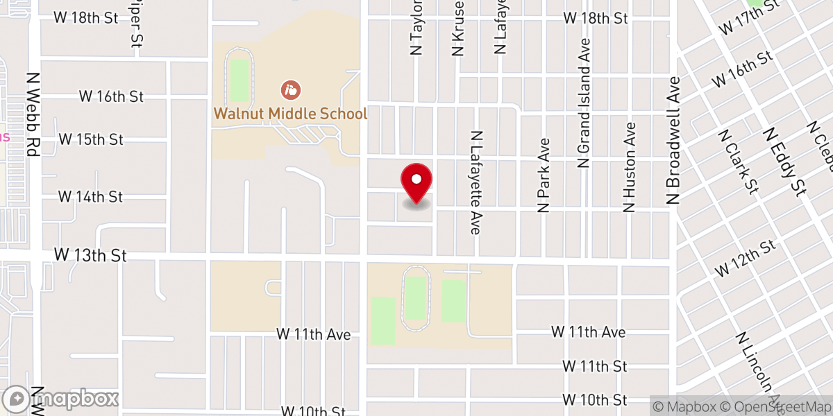 Map showing location of First Christian Church of Grand Island , NE