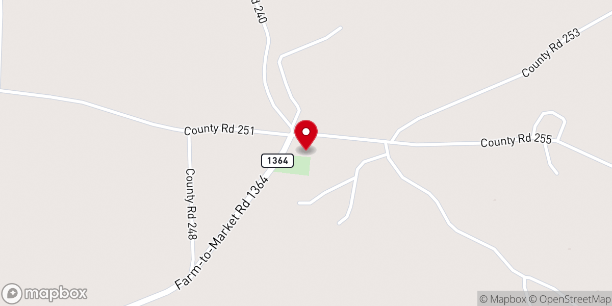 Map showing location of Antioch Baptist Church