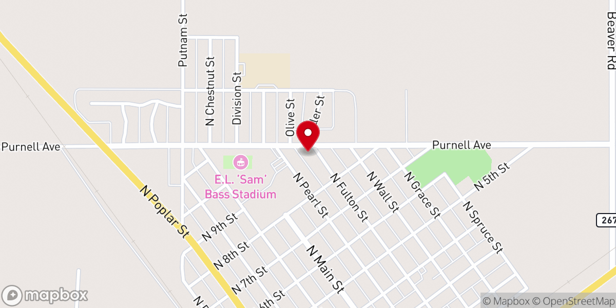 Map showing location of First Assembly of God