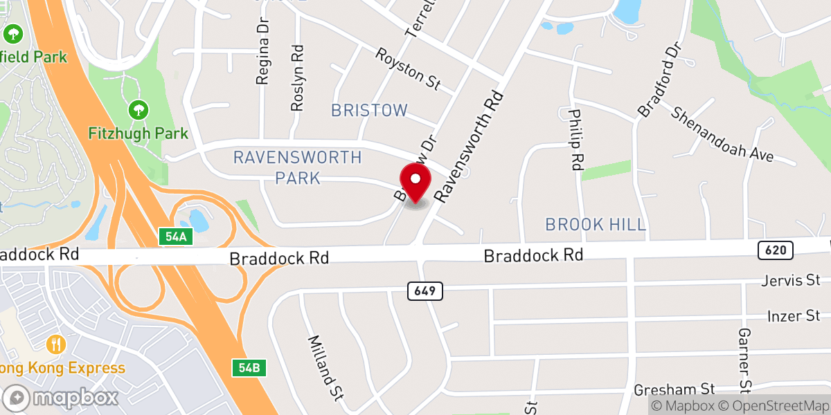 Map showing location of Ravensworth Baptist Church