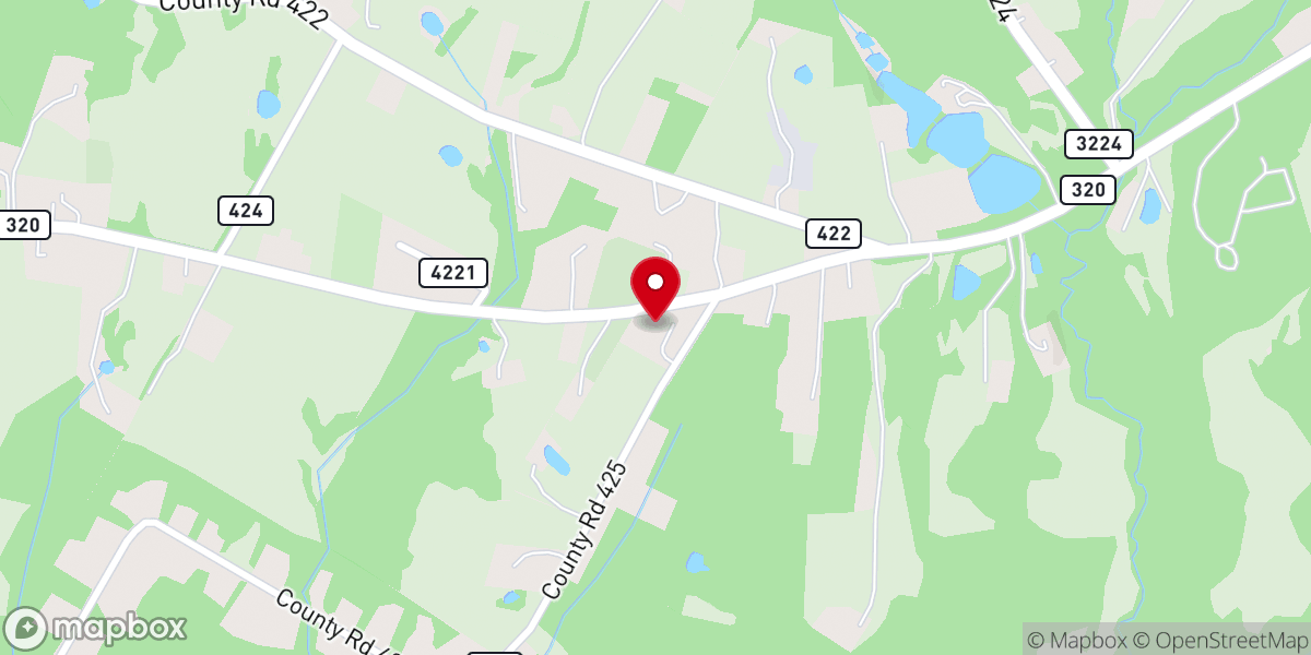 Map showing location of Broyles Chapel Baptist Church